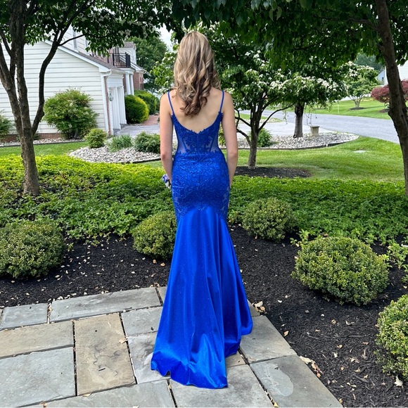 LaDivine CDS470 Royal Blue Prom Dress - Picture 4 of 4